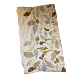 IKEA Stockholm Blad Curtain Drape Gray Brown Taupe Leaf Retro 56” x 96”